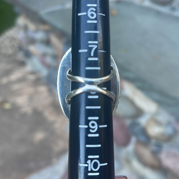 Goldie Lew Sterling Silver Blue Lace Agate Ring Size 8 - Picture 6 of 7